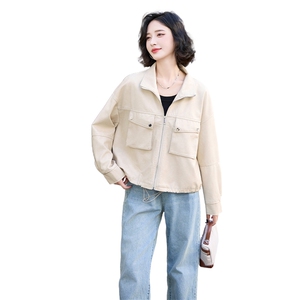 小皮衣外套女春秋2024新款港风小个子短款美式复古休闲PU机车夹克图片