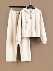设计高级感休闲运动套装女秋季新款气质减龄连帽卫衣阔腿裤两件套，女装套装/套裙，江南