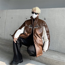 皮棉服冬季宽松港风棉衣立领冬装棉袄外套男MY2412-特100控168，男装棉衣，电商B370