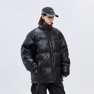 潮牌无影墙新款亮皮防水立领棉服潮流保暖棉衣M083-P100控139图片