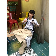 美式复古运动t恤男女夏季新款撞色拼接球衣风v领短袖设计感宽松潮，男装T恤，四季星座505