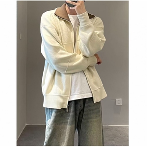 1506-1/JH511/P65撞色翻领工装教练夹克日系复古高级感图片