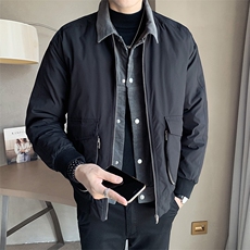2025冬季男装加厚保暖棉衣假两件立体口袋休闲棉服外套M957-P145，男装棉衣，电商A413