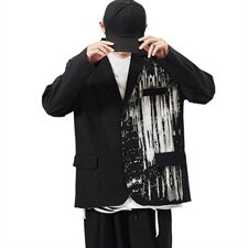 2025秋季新款男士休闲宽松印花大码西装西服外套XF01/P65，男装西服套装，星座608A