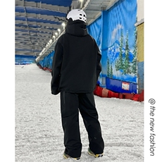冬新防风防水滑雪服套装男女同款两件套中性风保暖外套TZ027-P240，男装休闲套装，电商A001-1