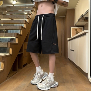重磅立体剪裁贴标设计感华夫格短裤男夏X416B-1-DK3052-特P25限48图片