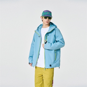 新款男女高品质户外登山服青少年学生冲锋衣夹克外套HS6633-P80图片