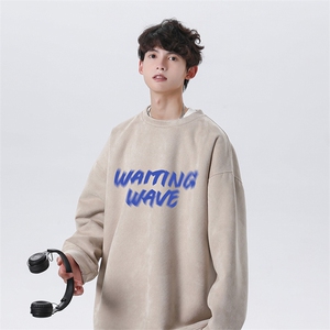 抖音得物高品质美式高街麂皮绒宽松圆领卫衣wyjp3930-特p35控69图片