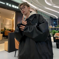 秋季韩版潮流宽松休闲百搭外套港风复古机车服皮夹克男W7925-P58，男装夹克，星座512-4