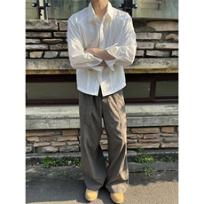 设计感永生花长袖衬衫男款简约宽松休闲百搭衬衣潮流CS672-P43，男装衬衫，星座208-5