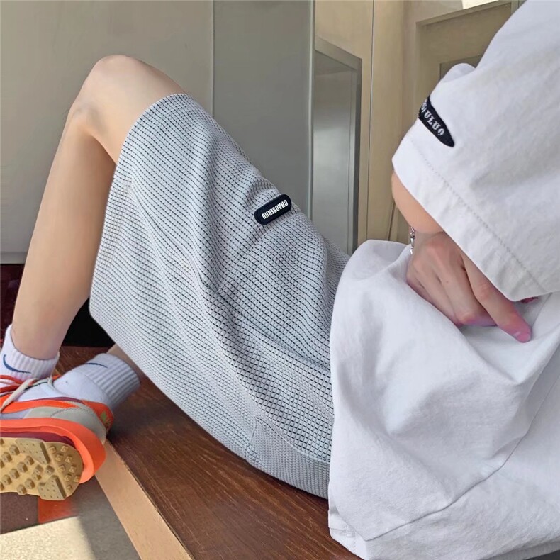 编织粗绳织带运动短裤男夏季装潮胖人宽松休闲五分裤衩,男装牛仔裤,四季星座505