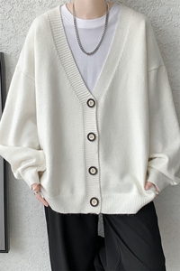 8XL-M 特大码开衫毛衣简约外套男情侣休闲针织衫毛线衣MY1205P55图片