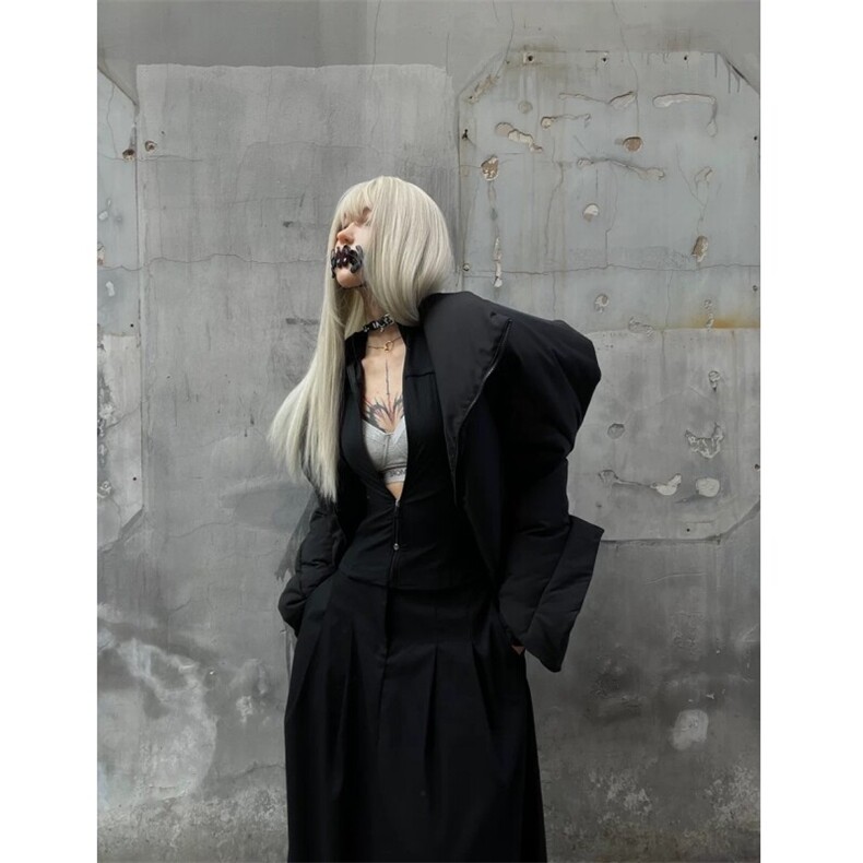 （现货）设计感披风机车潮棉服男短款，男装棉衣，星座807