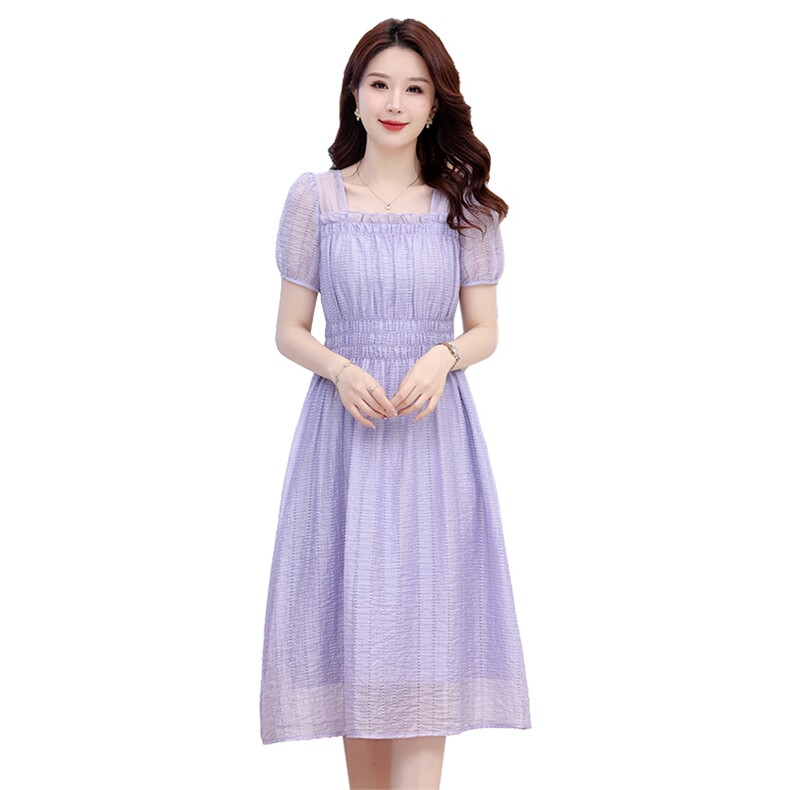 连衣裙女2024新款气质显瘦夏季短袖连衣裙,女装连衣裙,阳光伊恋
