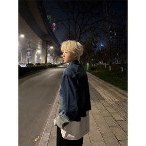 自家图，博主风cleanfit牛仔外套男美式复古水洗夹克NZJK003-P138图片