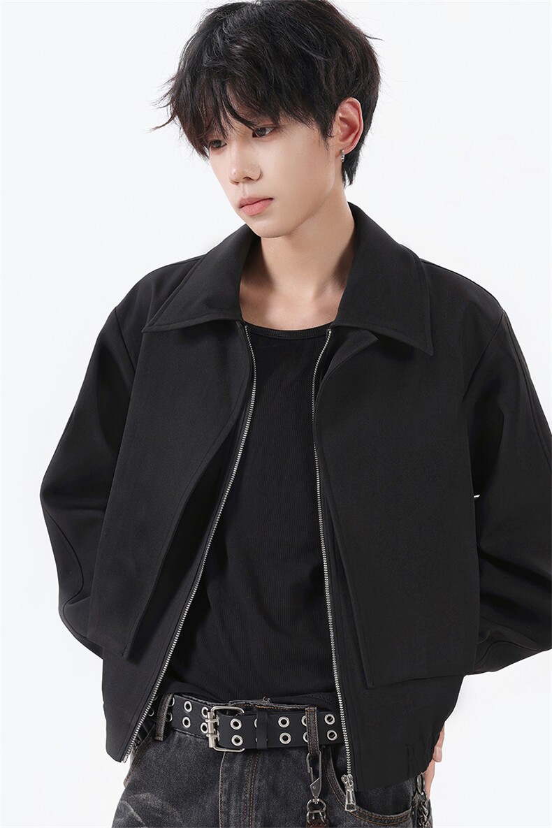 经典舒适松弛感立体剪裁复古短款夹克工装风外套HY826P75控118,男装夹克,电商A102B