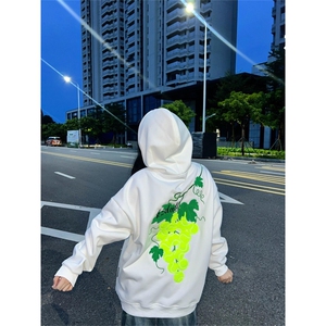 网图有货 刺绣葡萄网球毛巾绣连帽卫衣秋冬宽松休闲男女 A785-P48图片