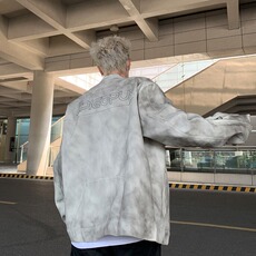 2024青少年个性脏洗设计廓形皮衣美式立领夹克外套PY145-P87，男装皮衣，星座313A-2