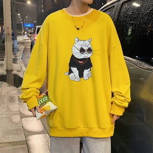 S6044-P28 加绒款-P33 秋季圆领卫衣男大码韩版宽松长袖外套图片