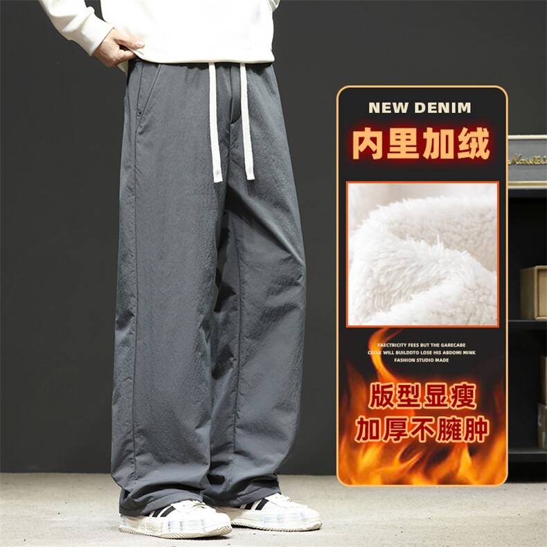 男士加绒加厚裤子冬季保暖男式2025新款休闲长裤棉裤潮Z2614-P55图片