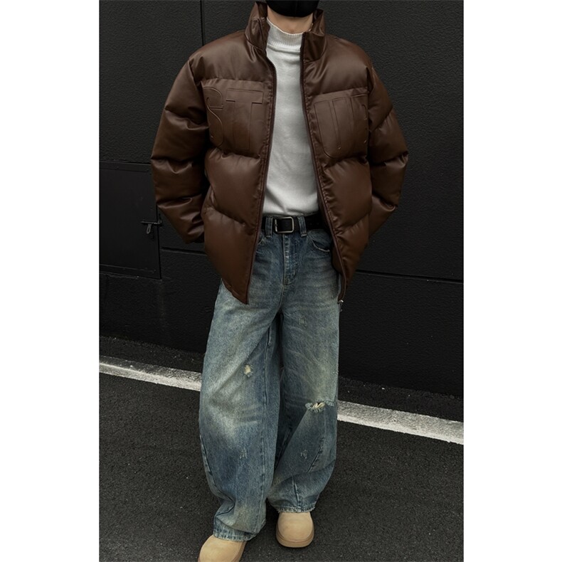 档口图立领钢印棉衣PU皮棉服棉袄M2883-特P100无差价,男装棉衣,星座1213