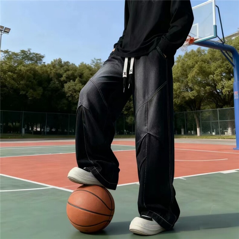 牛仔裤男款2026新款美式潮牌直筒休闲裤大码宽松男士胖子加肥加大,男装牛仔裤,星座1210-1