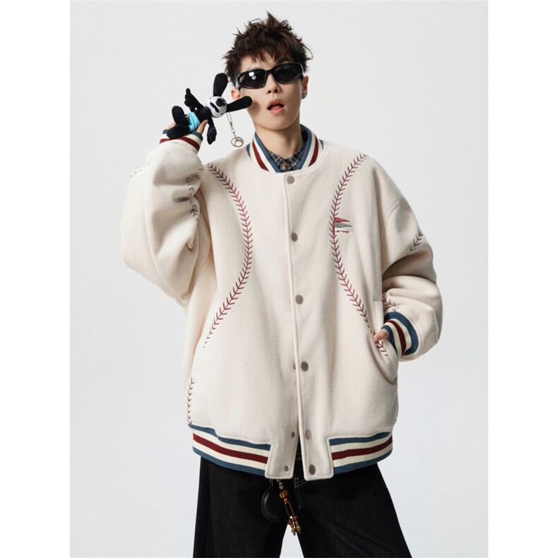706-1-LK8796-P128现货秋冬男士美式运动夹棉棒球领棉服外套,男装棉衣,星座706