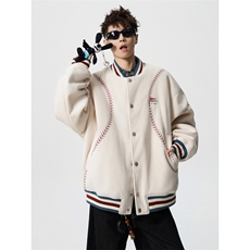 706-1-LK8796-P128现货秋冬男士美式运动夹棉棒球领棉服外套，男装棉衣，星座706