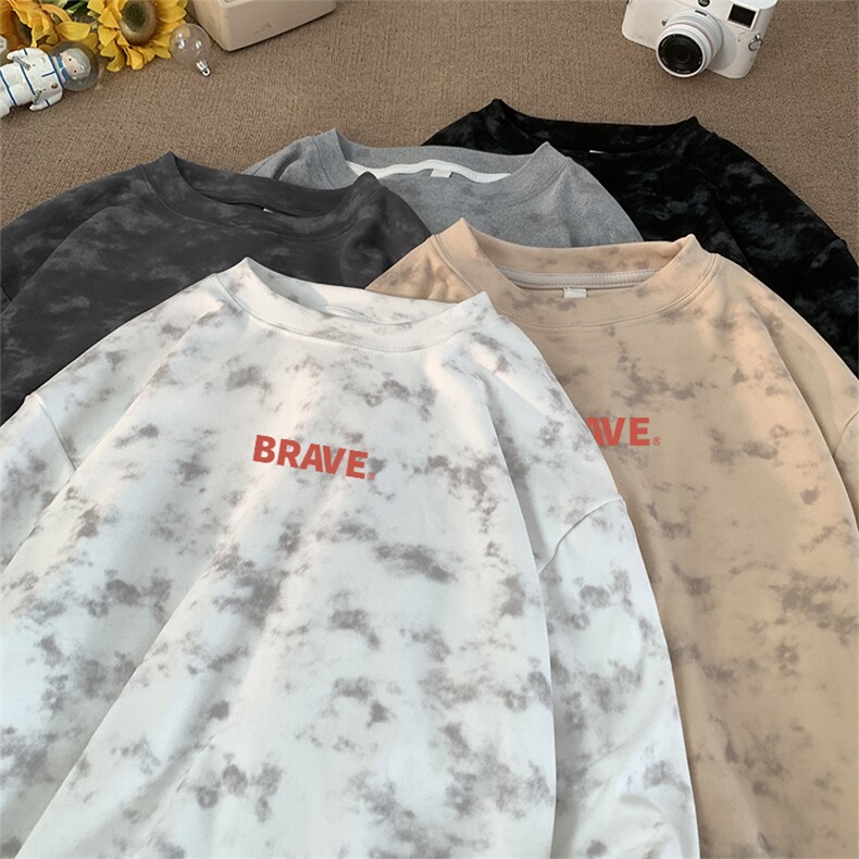 260克重磅扎染德绒圆领打底衫【有货】C403A-DR25384RL-P25，男装T恤，电商C403A