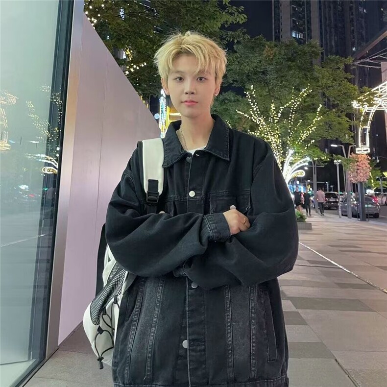 网络图现货美式复古高街青少年水洗做旧牛仔夹克外套J848-P60,男装夹克,星座715-7