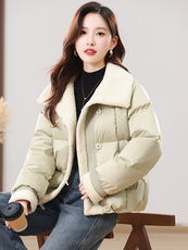 2025年冬季新款保暖休闲风羽绒服现货，女装羽绒服，婷轩阁