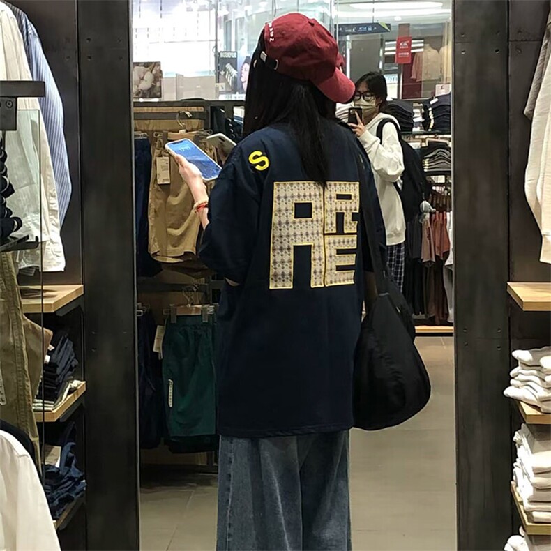 万针全刺绣工艺抖音得物高品质260克重磅纯棉双纱美式高街短袖T恤,男装T恤,电商A486