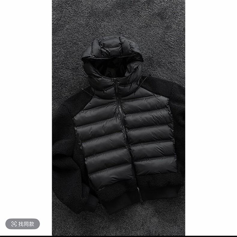 抖音冬季复古摇粒绒连帽棉服阔腿裤套装M363-P127K363-P67(网图,男装棉衣,电商B267
