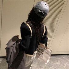 撞色坑条开衫，其它，XTZ style