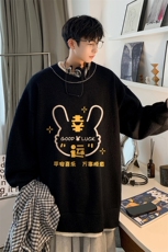 控78假两件毛衣男大码加绒针织衫男毛线衣M80297-P55加绒P70，男装针织衫/毛衣，电商A040