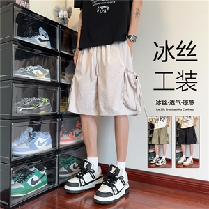 2025夏季新款户外机能大口袋冰丝宽松短裤B315-K25549-特p30控58图片