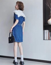 气质牛仔连衣裙，女装连衣裙，1+9