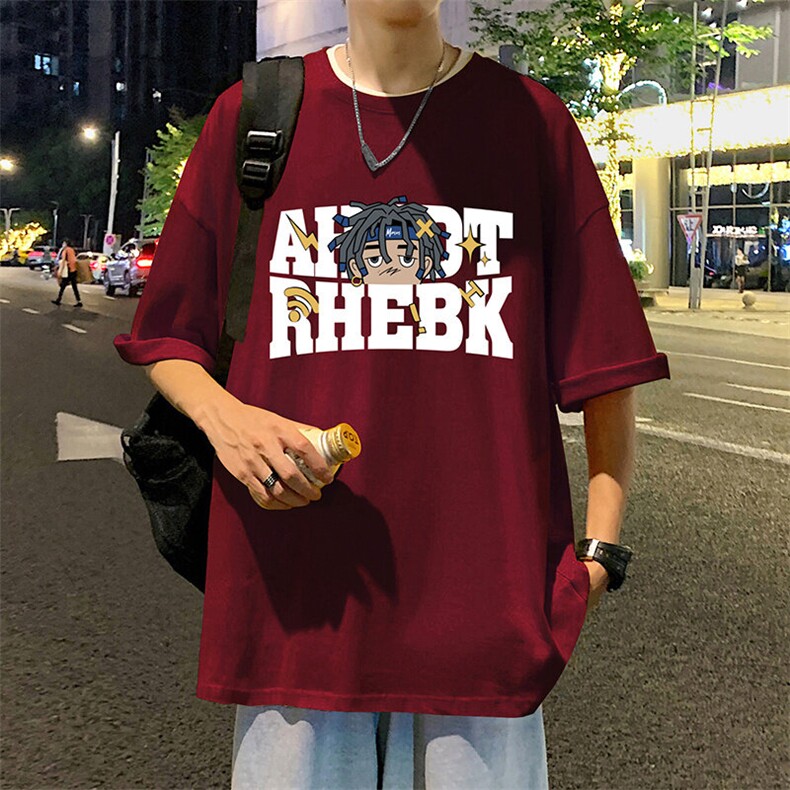 T662立体发泡印花大码宽松纯棉运动圆领体恤衫短袖T恤男重磅T,男装T恤,星座304A-1