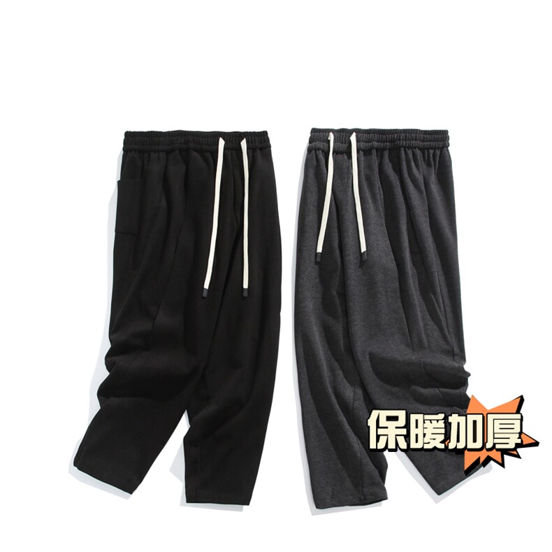 白底平铺冬季加厚抗起球呢料哈伦裤宽松大码萝卜裤小脚男872-P65,男装休闲裤,电商C305A