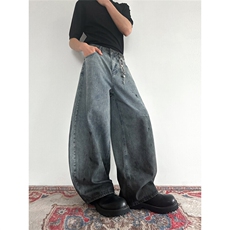 903-AK037-特P58【S-3XL】做旧脏弯刀牛仔裤，男装牛仔裤，星座903