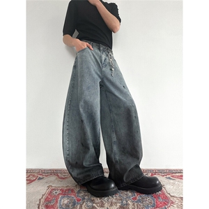 903-AK037 -特P58  【S-3XL】 做旧脏弯刀牛仔裤图片
