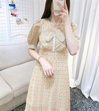 DINOBIENS【现货】夏季新款韩系郁金香连衣裙，女装连衣裙，迪诺比亚