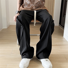 休闲西装裤男夏季日系复古百搭潮流裤子直筒宽松长裤K6799-P34，男装休闲裤，星座512-4