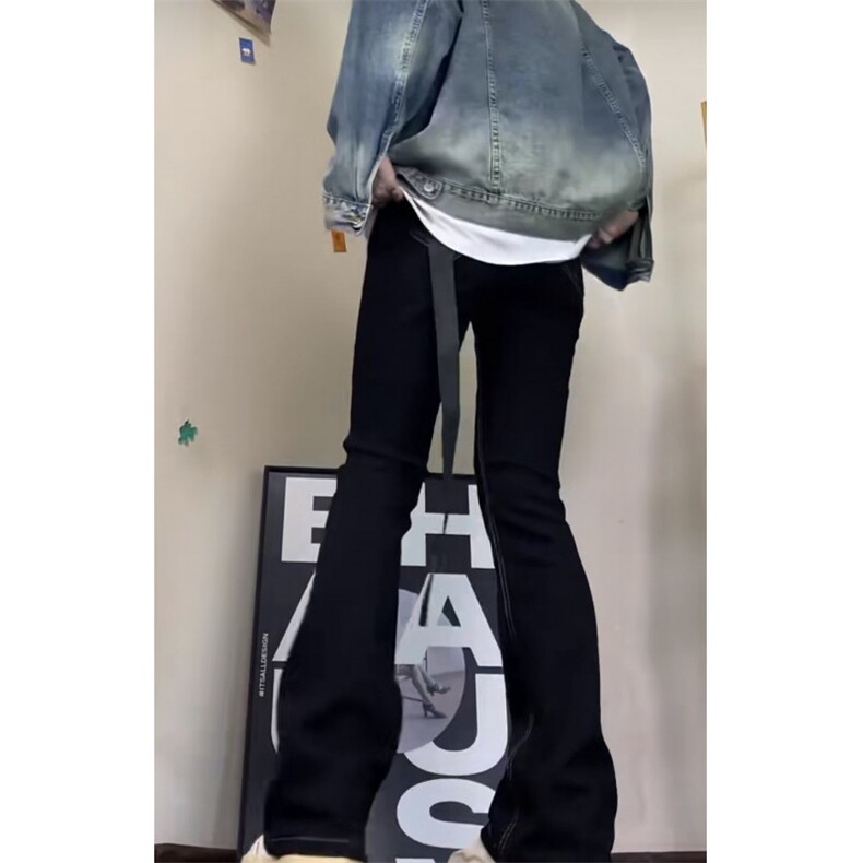 ro飘带微喇牛仔裤男美式vibe高街痞帅炸街裤子修身cleanfit弯刀裤,男装牛仔裤,星座601-1