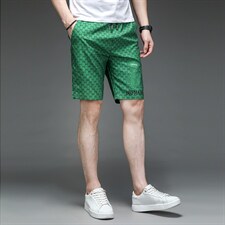 夏季男士时尚碎花短裤男宽松直筒休闲裤潮流白搭五分沙滩裤子男裤，男装休闲裤，电商B212（原钱塘6029）