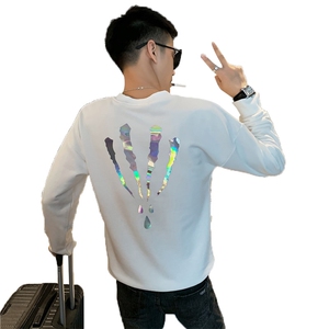 WY86/ 秋季社会小伙痞帅宽松套头韩版网红打底潮流卫衣男图片