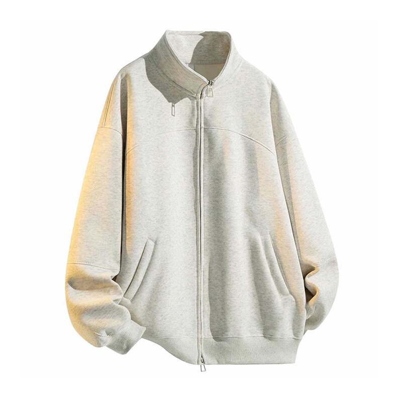 秋季重磅380克全棉得物品质立领双拉链开衫卫衣外套AH923-P42，女装短外套，四季星座610B