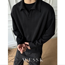 （网图）美式老钱风V领POLO衫男麦穗纹cleanfit长袖卫衣外套P35，男装卫衣，电商C306-1