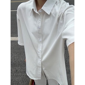 薄款冰丝短袖衬衫男简约纯色垂感休闲痞帅衬衣 CS288-P20图片