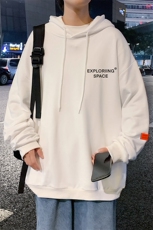 WY2244-P35纯棉连帽卫衣男大码运动帽衫宽松薄外套男NASA，男装卫衣，电商A040